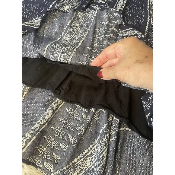 Olivaceous Navy Blue and White Boho Sun Dress or Cover Up Women's Size M - Picture 6 of 10